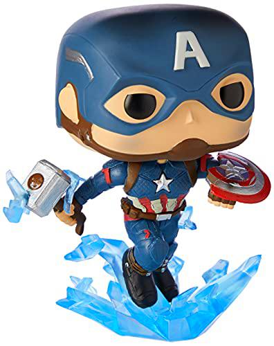 Pop Marvel: Endgame- Captain America w/BrokenShield &amp; Mjolnir