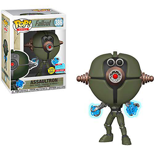 Funko Assaultron [Resplandor en la oscuridad] (2018 Fall Con Exclusive): Fallout x POP! Games figura de vinilo y 1 paquete protector gráfico de plástico PET [#386 / 33996]