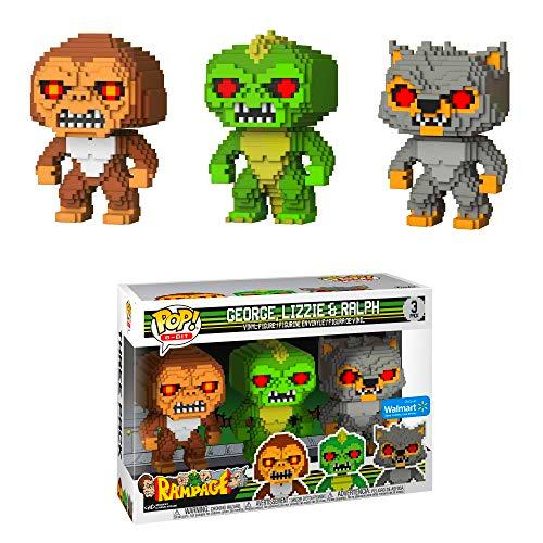 3 Figurines Funko Pop! Rampage: 8-Bit George, Lizzie, Ralph