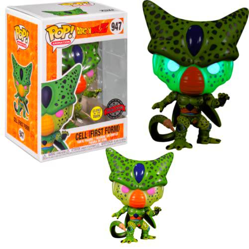 Funko Pop Figuras Dragon Ball Z Cell (First Form) #947 Brilla en la Oscuridad