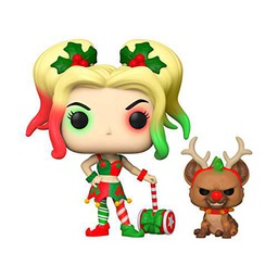 Funko- Pop&amp;Buddy Holiday DC Comics Holidays S1 Harley Quinn w/Helper Figura Coleccionable