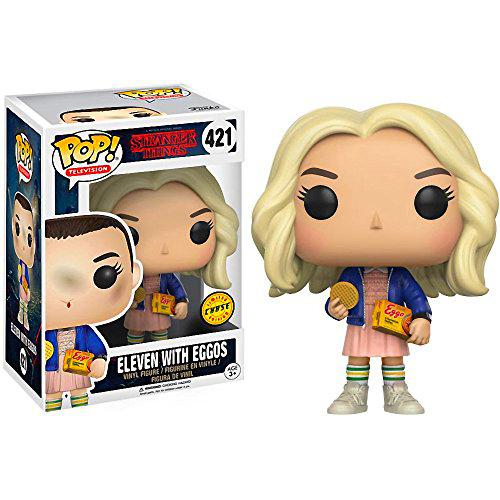 Funko Eleven [with Eggos] (Chase Edition): Stranger Things x POP! TV Vinyl Figure &amp; 1 PET Plastic Graphical Protector Bundle [#421 / 13318