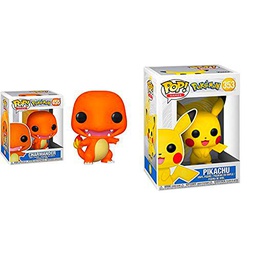 Funko Pop! 37603 Charmander #455 Producto Oficial de Pokémon + 31528 Pop Games Pokemon S1- Pikachu