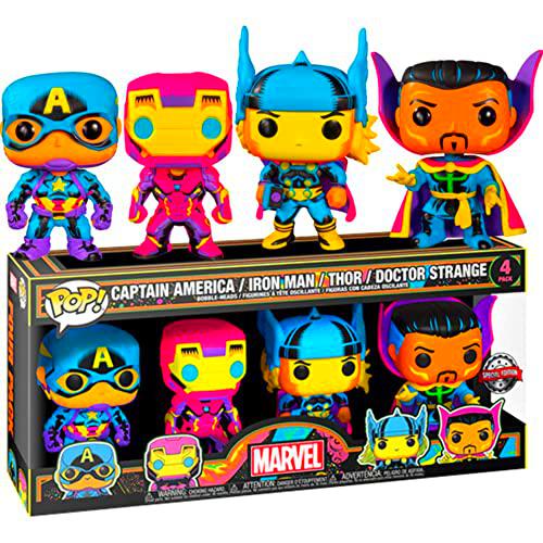 Personaggio collezione Funko Marvel Black Light 4 Pack Collection