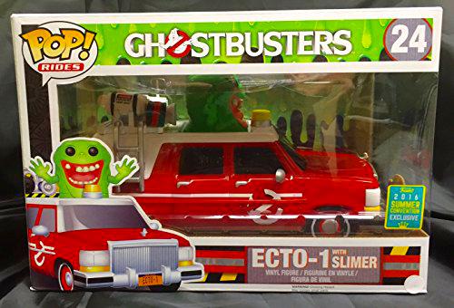 Funko 9925 - Cazafantasmas 2016, Figura Pop Vinyl 24 Ecto-1 con Slimer (Moquete)