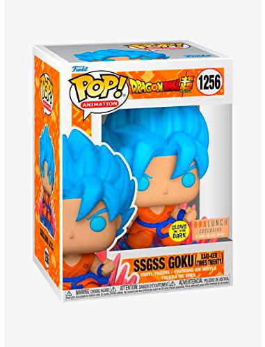 Funko Figura de vinilo que brilla en la oscuridad, dise o de Dragon Ball Super SSGSS Goku (Kaio-Ken Times Twenty)