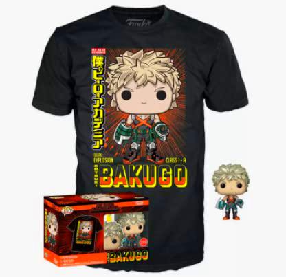 Funko My Hero Academia - Booble Head Pop Nº 249 - Bakugo (MT) + Camiseta (S)