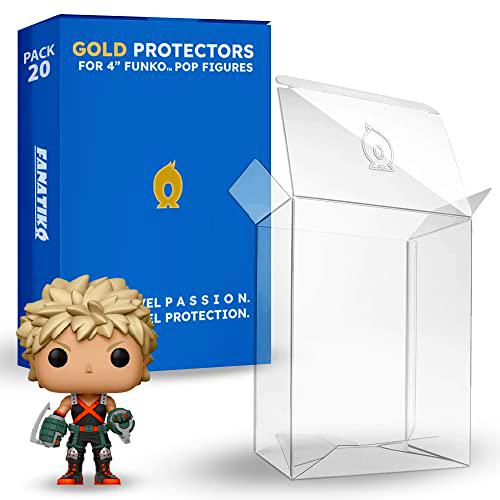 Fanatiko Pack de 20 Protectores Gold para Funko Pop 4&quot;- Funda Funko Pop de 0,5mm Grosor