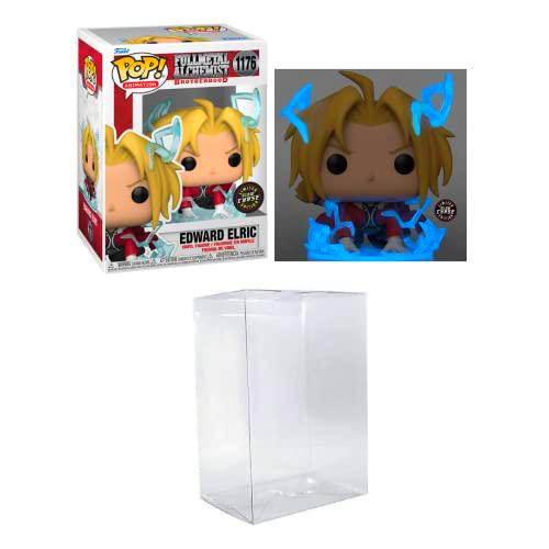 Funko POP! - Full Metal Alchemist: Brotherhood - Edward Elric Chase con un protector de Byron Attic Pop