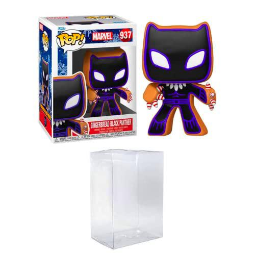 Funko Pop! Marvel: Gingerbread Black Panther Bundled with EcoTEK Pop Protector