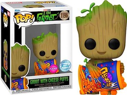 Funko POP I Am Groot with Cheese Puffs Flocked Hot Topic Exclusive 1196