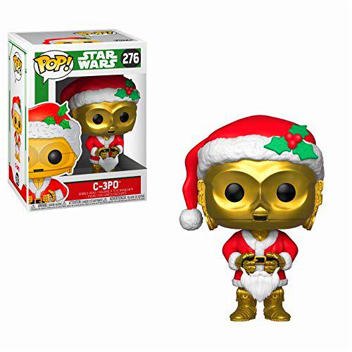 Funko POP! Bobble: Star Wars: Holiday Santa C-3PO - Figuras Miniaturas Coleccionables Para Exhibición