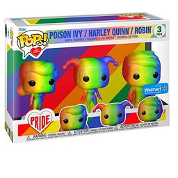 Funko DC Heroes Poison Ivy, Harley Quinn and Robin Rainbow 3-Pack Pride Pop! Vinyl Collectible Toy Figure Set