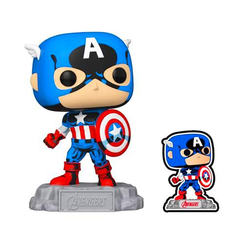 Funko POP! Marvel: A60- Comic Captain America Con Pin