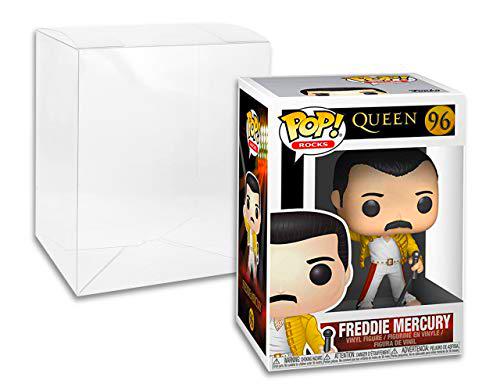 Funko Rocks: Queen - Figura de vinilo de Freddie Mercury Wembley 1986 Pop! (incluye funda protectora compatible con Pop)