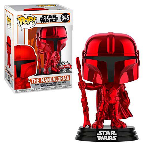 Funko Pop # 345 Star Wars The Mandalorian, Mando Chrome Rot Red