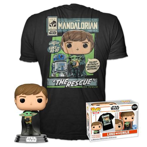 Funko Pop! &amp; tee: Star Wars: The Mandalorian - Luke with Grogu (The Child, Baby Yoda)