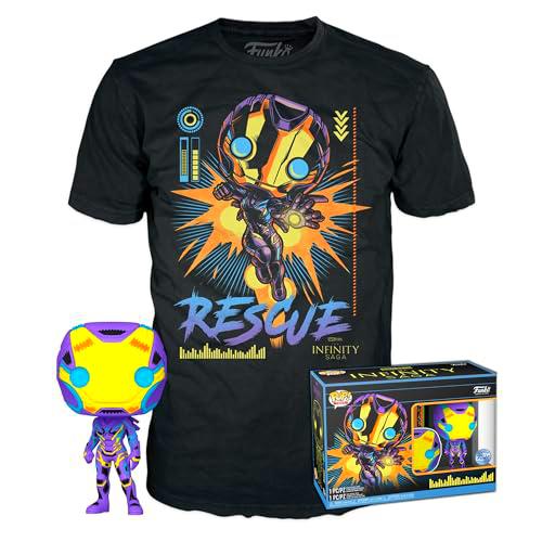 Funko Pop! &amp; tee: Marvel Blacklight - Rescue S - Small