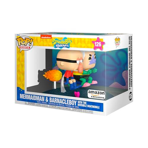 Funko Pop! Rides Deluxe: Spongebob Squarepants - Mermaid Man &amp; Barnacle Boy with Invisible Car