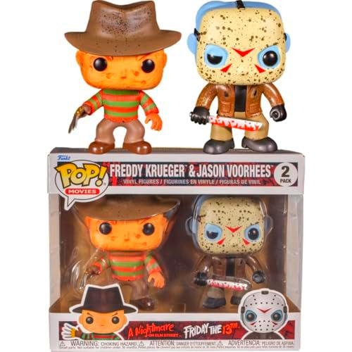 Funko - Figurine Horror - 2-Pack Jason &amp; Freddy Bloody Version Exclu Pop 10cm