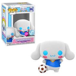 Funko Sanrio Hello Kitty &amp; Friends POP! Animación Cinnamoroll con balón de fútbol (Flocado) Figura de vinilo exclusiva #86