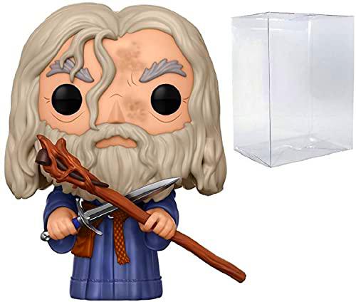 POP Señor de los Anillos - Figura de vinilo de Gandalf el Funko Pop gris (incluye funda protectora compatible con caja pop)