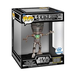 Funko Pop! Star Wars: The Mandalorian Lights and Sounds Deluxe IG-12 con Grogu